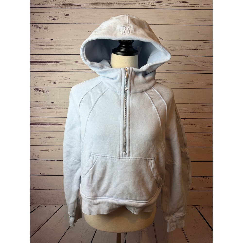 Lululemon Scuba Full Zip Hoodie Sweatshirt Womens XS S Extra Small Blue Half Zip
